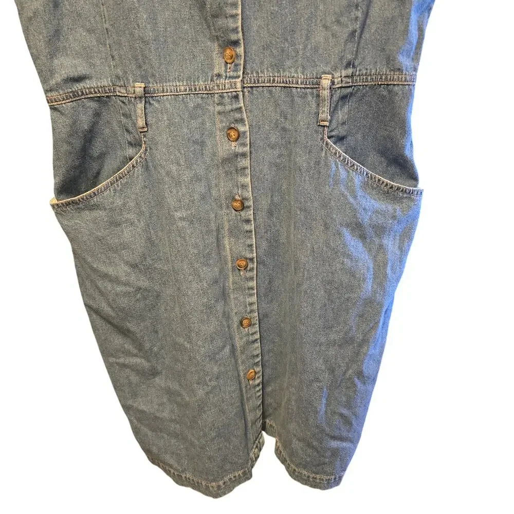 Vintage Gloria Vanderbilt denim jean dress NWT size large - Picture 4 of 6